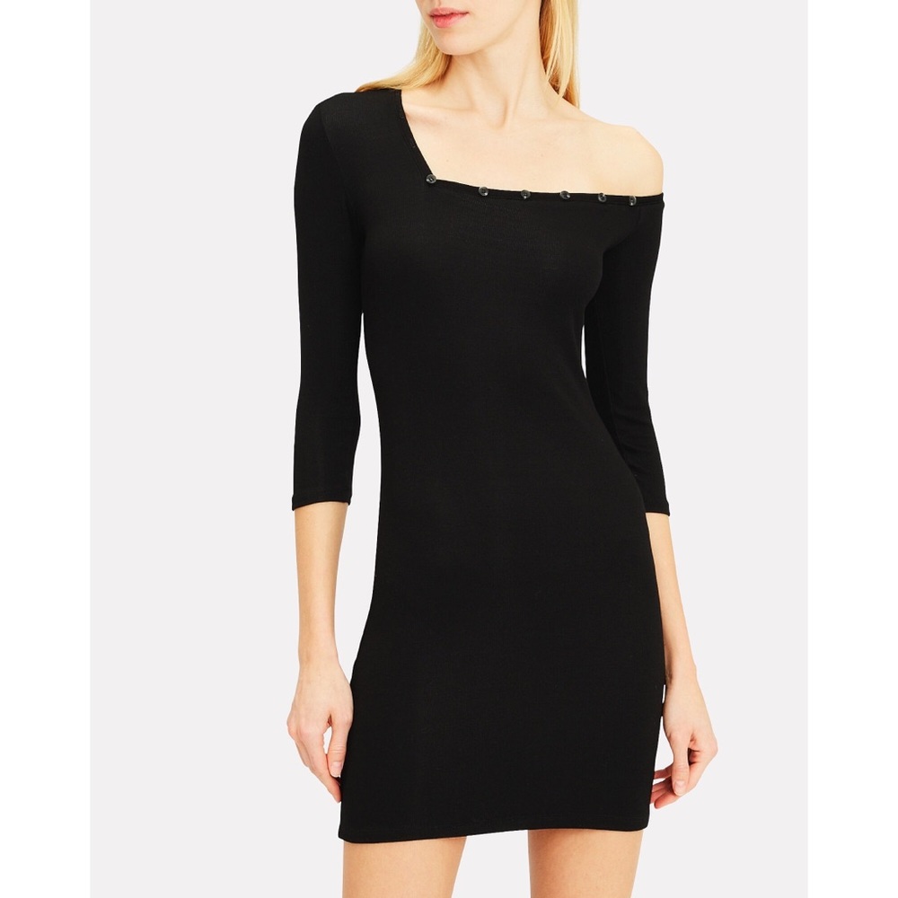 THE RANGE Tilted Ribbed Jersey Henley Mini Dress